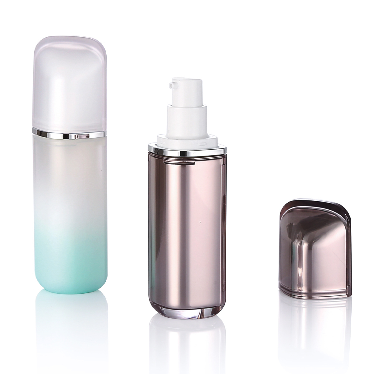 30 ml kosmetiske krukker plast hudpleieflasker tonerflasker gradientkremflasker med pumpe L14