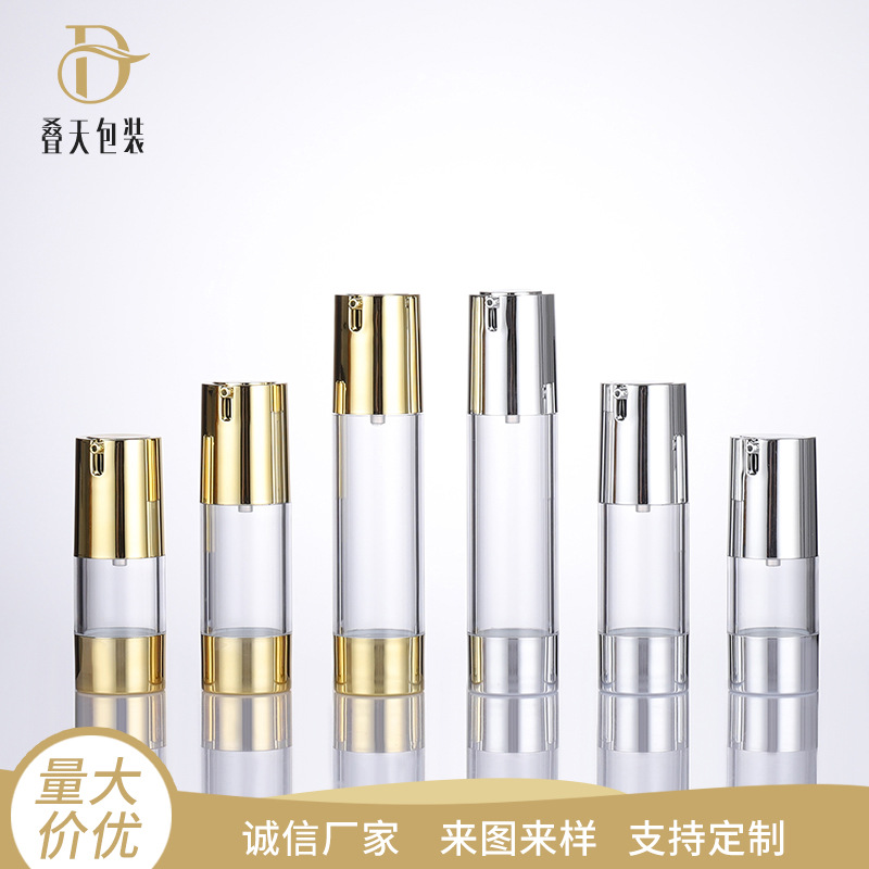 Reisedrakt Makeup Bottle 15 30 50ml Press Type Lotion Flaske prøve U Type Vakuumflaske Lotion Flaske