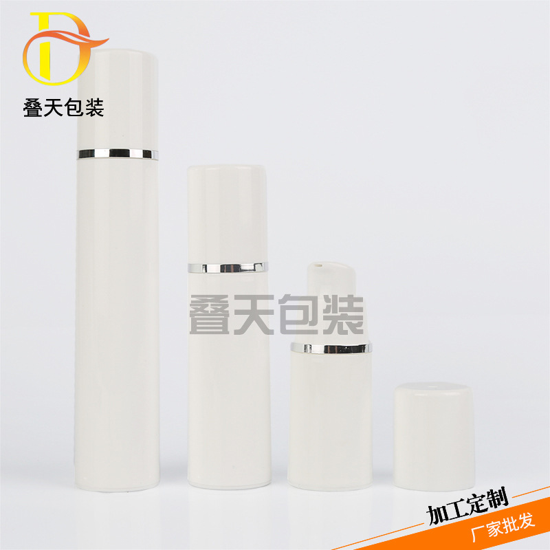 Vakuumpressflaske 15 30 50 ml plast Snap White Press lotion flaske
