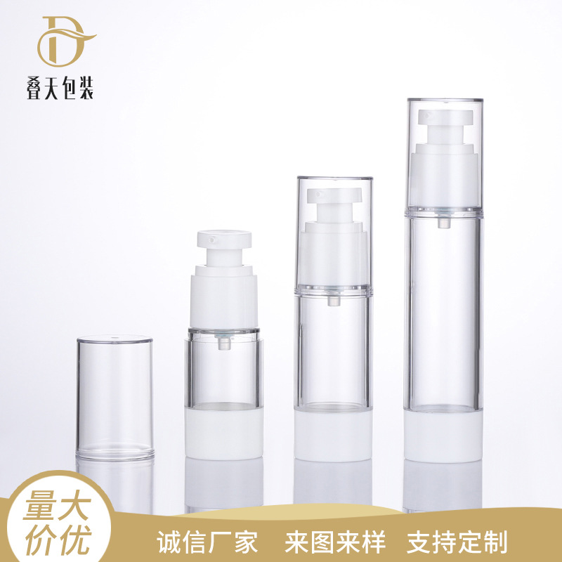 15 ml 30 ml 50 ml presset flytende foundation flaske øye krem ​​flaske plast vakuum gjennomsiktig lotion flaske